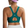 RUNNING GIRL Sports Bra for Women,Adjustable Straps Molded Cup High Impact Sports Bras for Women with Sewn in Pads(Teal)