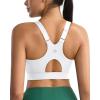 RUNNING GIRL Sports Bra for Women,Adjustable Straps Molded Cup High Impact Sports Bras for Women with Sewn in Pads(White)