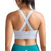 RUNNING GIRL Sports Bra for Women,Molded Cup Strappy Running High Impact Sports Bra with Sewn in Pads(Grey)