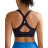 RUNNING GIRL Sports Bra for Women,Y Back Molded Cup Strappy Running Sports Bra with Sewn in Pads(Black)