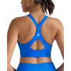 RUNNING GIRL Sports Bra for Women,Y Back Molded Cup Strappy Running Sports Bra with Sewn in Pads(Sparkle Blue)