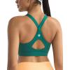 RUNNING GIRL Sports Bra for Women,Y Back Molded Cup Strappy Running Sports Bra with Sewn in Pads(Teal)