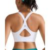 RUNNING GIRL Sports Bra for Women,Y Back Molded Cup Strappy Running Sports Bra with Sewn in Pads(White)