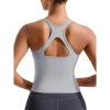 RUNNING GIRL Sports Bras for Women High Impact, Molded Cup Compression Running Tops with Removable Pads, Best for A-D Cup(Grey)