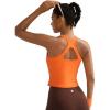 RUNNING GIRL Sports Bras for Women High Impact, Molded Cup Compression Running Tops with Removable Pads, Best for A-D Cup(Orange)