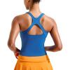 RUNNING GIRL Sports Bras for Women High Impact, Molded Cup Compression Running Tops with Removable Pads, Best for A-D Cup(Royal Blue)