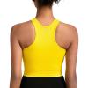 RUNNING GIRL Sports Bras for Women High Impact Seamless Ribbed Longline High Neck Workout Crop Tank Tops Padded(A-yellow)