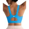 RUNNING GIRL Sports Bras for Women High Support, Adjustable Straps High Impact Molded Cup Sports Bra with Sewn in Pads(Bright Blue)