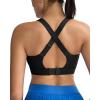 RUNNING GIRL Sports Bras for Women High Support, Adjustable Straps Hook Back Sports Bras for Women with Sewn in Pads(Black)