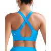 RUNNING GIRL Sports Bras for Women High Support, Adjustable Straps Hook Back Sports Bras for Women with Sewn in Pads(Bright Blue)