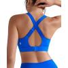RUNNING GIRL Sports Bras for Women High Support, Adjustable Straps Hook Back Sports Bras for Women with Sewn in Pads(Dazzling Blue)