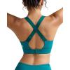 RUNNING GIRL Sports Bras for Women High Support, Adjustable Straps Hook Back Sports Bras for Women with Sewn in Pads(Storm Teal)