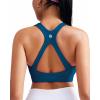 RUNNING GIRL Sports Bras for Women High Support Molded Cup High Impact Sports Bras with Sewn in Pads Racerback Running Bra(Dark Blue)