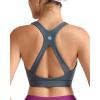 RUNNING GIRL Sports Bras for Women High Support Molded Cup High Impact Sports Bras with Sewn in Pads Racerback Running Bra(Deep Grey)