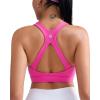 RUNNING GIRL Sports Bras for Women High Support Molded Cup High Impact Sports Bras with Sewn in Pads Racerback Running Bra(Hot Pink)