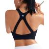 RUNNING GIRL Sports Bras for Women High Support Molded Cup High Impact Sports Bras with Sewn in Pads Racerback Running Bra(Jet Black)