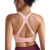 RUNNING GIRL Sports Bras for Women High Support Molded Cup High Impact Sports Bras with Sewn in Pads Racerback Running Bra(Pink Peony)