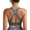 RUNNING GIRL Sports Bras for Women High Support Molded Cup High Impact Sports Bras with Sewn in Pads Racerback Running Bra(Sage Green)