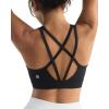 RUNNING GIRL Sports Bras for Women High Support, Molded Cup High Impact Sports Bras with Sewn in Pads Strappy Yoga Bra(Black)
