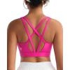 RUNNING GIRL Sports Bras for Women High Support, Molded Cup High Impact Sports Bras with Sewn in Pads Strappy Yoga Bra(Hot Pink)