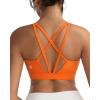RUNNING GIRL Sports Bras for Women High Support, Molded Cup High Impact Sports Bras with Sewn in Pads Strappy Yoga Bra(Orange)