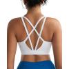 RUNNING GIRL Sports Bras for Women High Support, Molded Cup High Impact Sports Bras with Sewn in Pads Strappy Yoga Bra(White)