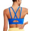 RUNNING GIRL Sports Bras for Women High Support, Molded Cup Strappy High Impact Sports Bras for Women with Sewn in Pads(Blue)