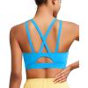 RUNNING GIRL Sports Bras for Women High Support, Molded Cup Strappy High Impact Sports Bras for Women with Sewn in Pads(Bright Blue)