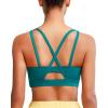 RUNNING GIRL Sports Bras for Women High Support, Molded Cup Strappy High Impact Sports Bras for Women with Sewn in Pads(Dark Green)