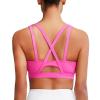 RUNNING GIRL Sports Bras for Women High Support, Molded Cup Strappy High Impact Sports Bras for Women with Sewn in Pads(Hot Pink)