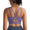 RUNNING GIRL Sports Bras for Women High Support, Molded Cup Strappy High Impact Sports Bras for Women with Sewn in Pads(Purple)