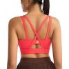 RUNNING GIRL Sports Bras for Women High Support, Molded Cup Strappy High Impact Sports Bras for Women with Sewn in Pads(Red)