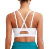 RUNNING GIRL Sports Bras for Women High Support, Molded Cup Strappy High Impact Sports Bras for Women with Sewn in Pads(White)