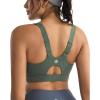 RUNNING GIRL Sports Bras for Women High Support,Adjustable Racerback Molded Cup Sports Bra Yoga Athletic Workout Bra(Dark Green)