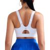 RUNNING GIRL Sports Bras for Women High Support,Adjustable Racerback Molded Cup Sports Bra Yoga Athletic Workout Bra(White)
