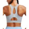 RUNNING GIRL Sports Bras for Women High Support,Racerback Molded Cup Sports Bra with Sewn in Pads Workout Running Bra(A-grey)