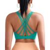 RUNNING GIRL Sports Bras for Women Medium Support, Criss-Cross Strappy Sports Bra Workout Yoga Bra with Removable Cups(Green)