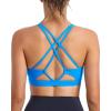 RUNNING GIRL Sports Bras for Women, Medium-High Impact Running Strappy Sports Bra with Removable Pads(B-vivid Blue)