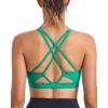 RUNNING GIRL Sports Bras for Women, Medium-High Impact Running Strappy Sports Bra with Removable Pads(B-vivid Green)