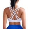 RUNNING GIRL Sports Bras for Women, Medium-High Impact Running Strappy Sports Bra with Removable Pads(White)