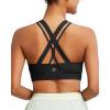RUNNING GIRL Sports Bras for Women, Strappy Running Workout Medium Support Sports Bras with Removable Cups