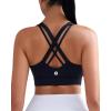 RUNNING GIRL Sports Bras for Women,Criss Cross Back Running Bra Molded Cup Sports Bras with Sewn in Pads(Black)