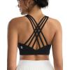 RUNNING GIRL Sports Bras for Women,High Impact Criss Cross Back Molded Cup Running Bra with Sewn in Pads(Black)