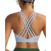 RUNNING GIRL Sports Bras for Women,High Impact Criss Cross Back Molded Cup Running Bra with Sewn in Pads(Grey)