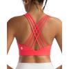 RUNNING GIRL Sports Bras for Women,High Impact Criss Cross Back Molded Cup Running Bra with Sewn in Pads(Red)