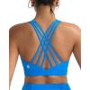RUNNING GIRL Sports Bras for Women,High Impact Criss Cross Back Molded Cup Running Bra with Sewn in Pads(Sparkle Blue)