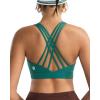 RUNNING GIRL Sports Bras for Women,High Impact Criss Cross Back Molded Cup Running Bra with Sewn in Pads(Teal)