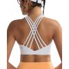 RUNNING GIRL Sports Bras for Women,High Impact Criss Cross Back Molded Cup Running Bra with Sewn in Pads(White)