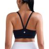 RUNNING GIRL Sports Bras for Women,Light Impact Molded Cup Strap Sports Bra with Sewn in Pads,Best for A-C Cup(Black)