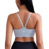 RUNNING GIRL Sports Bras for Women,Light Impact Molded Cup Strap Sports Bra with Sewn in Pads,Best for A-C Cup(Grey)
